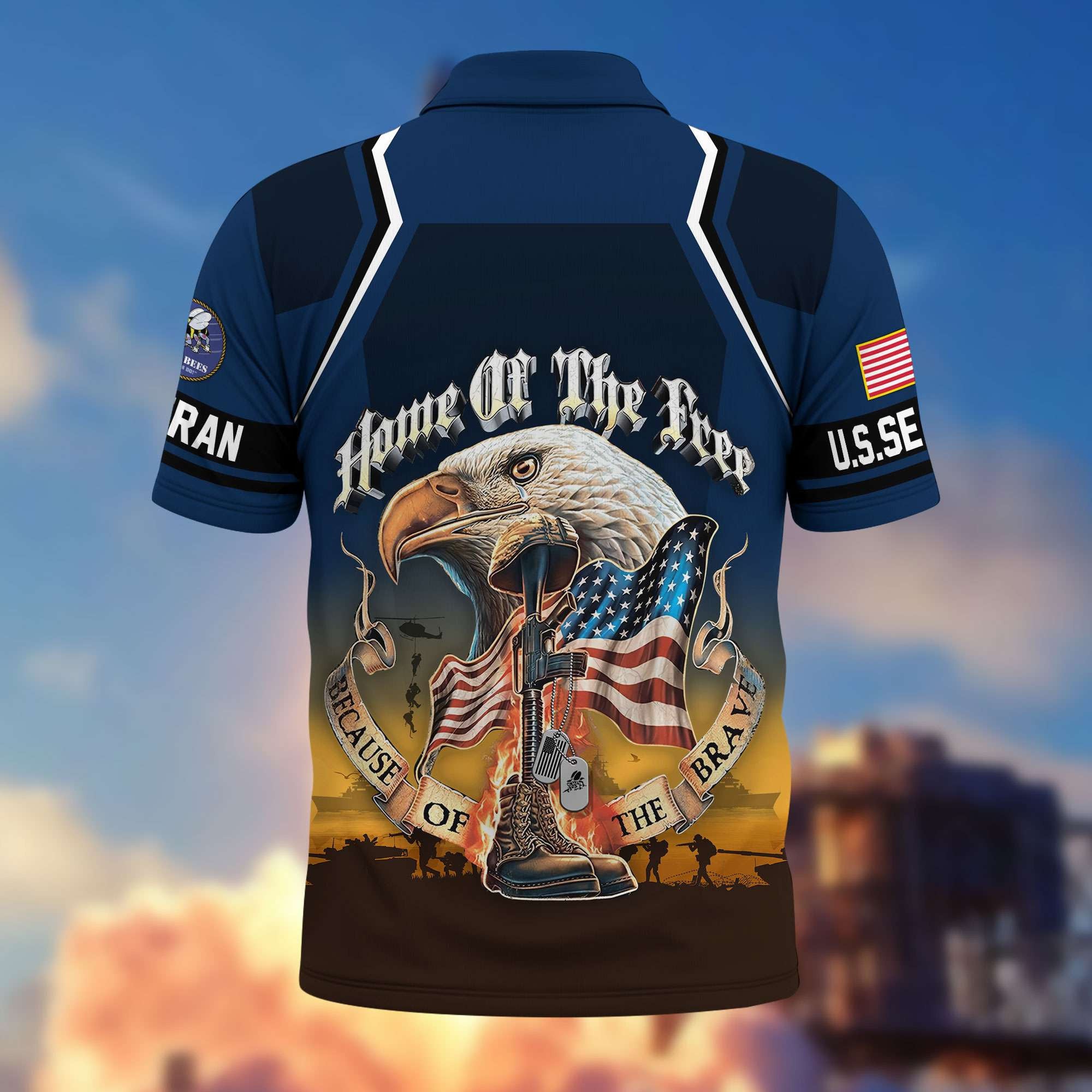 Premium US Veterans Polo Shirt, Gifts For US Veterans, Gifts On Memorial Day, Father's Day, Armed Forces Day, Veterans Day.