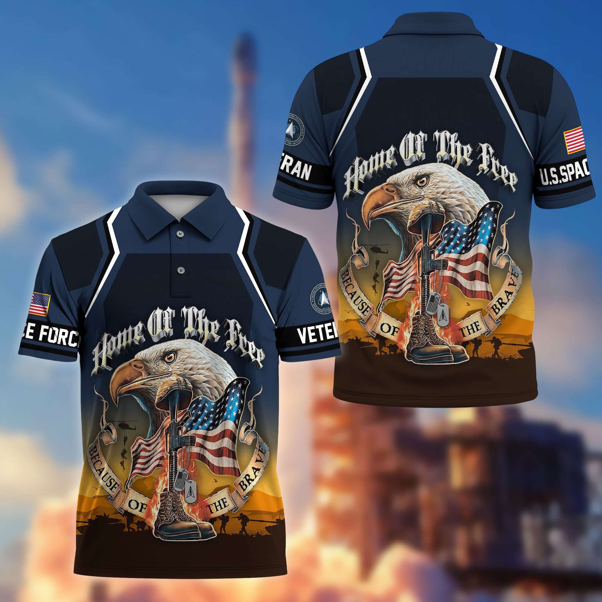 Premium US Veterans Polo Shirt, Gifts For US Veterans, Gifts On Memorial Day, Father's Day, Armed Forces Day, Veterans Day.