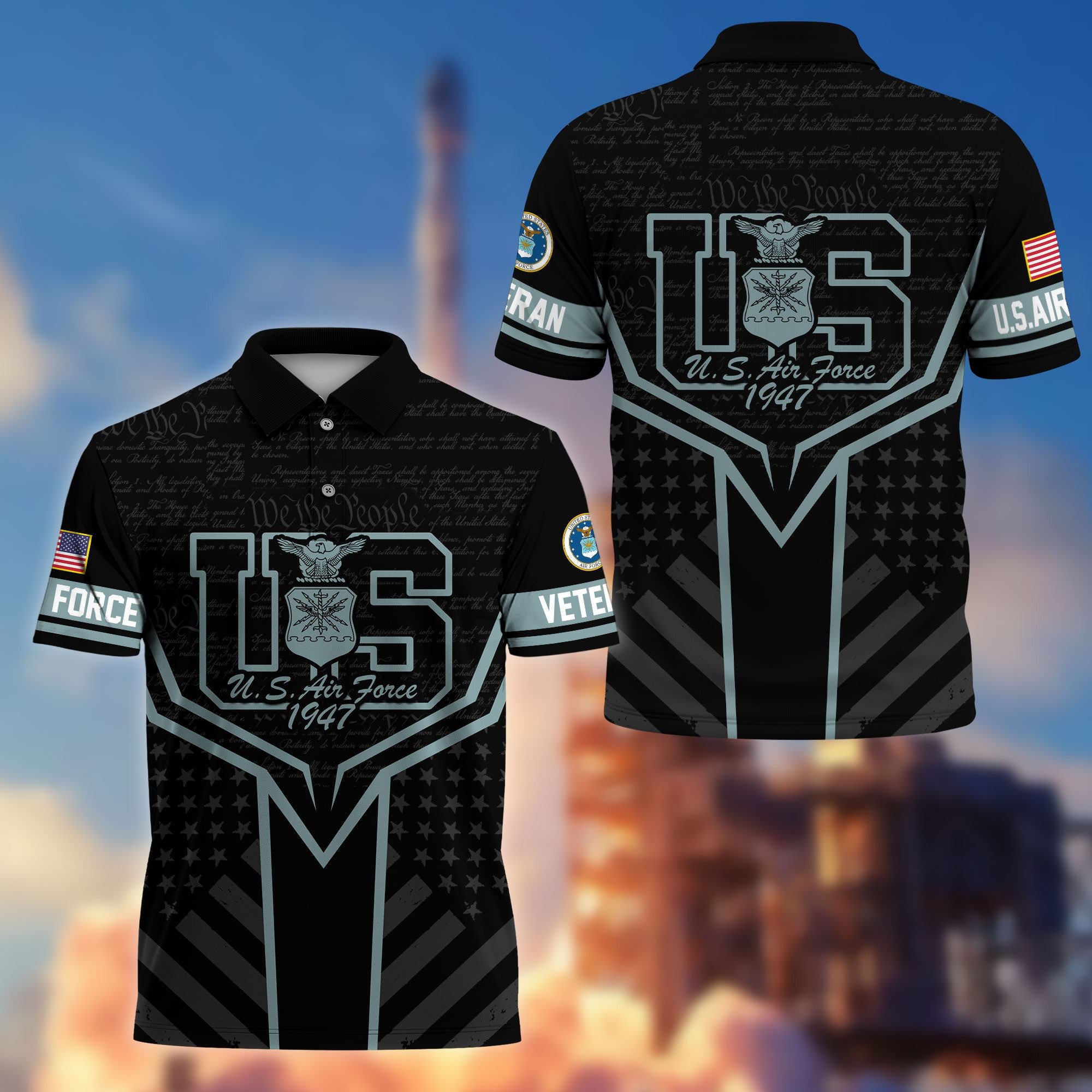 Premium US Veterans Polo Shirt, Gifts For US Veterans, Gifts On Memorial Day, Father's Day, Armed Forces Day, Veterans Day.
