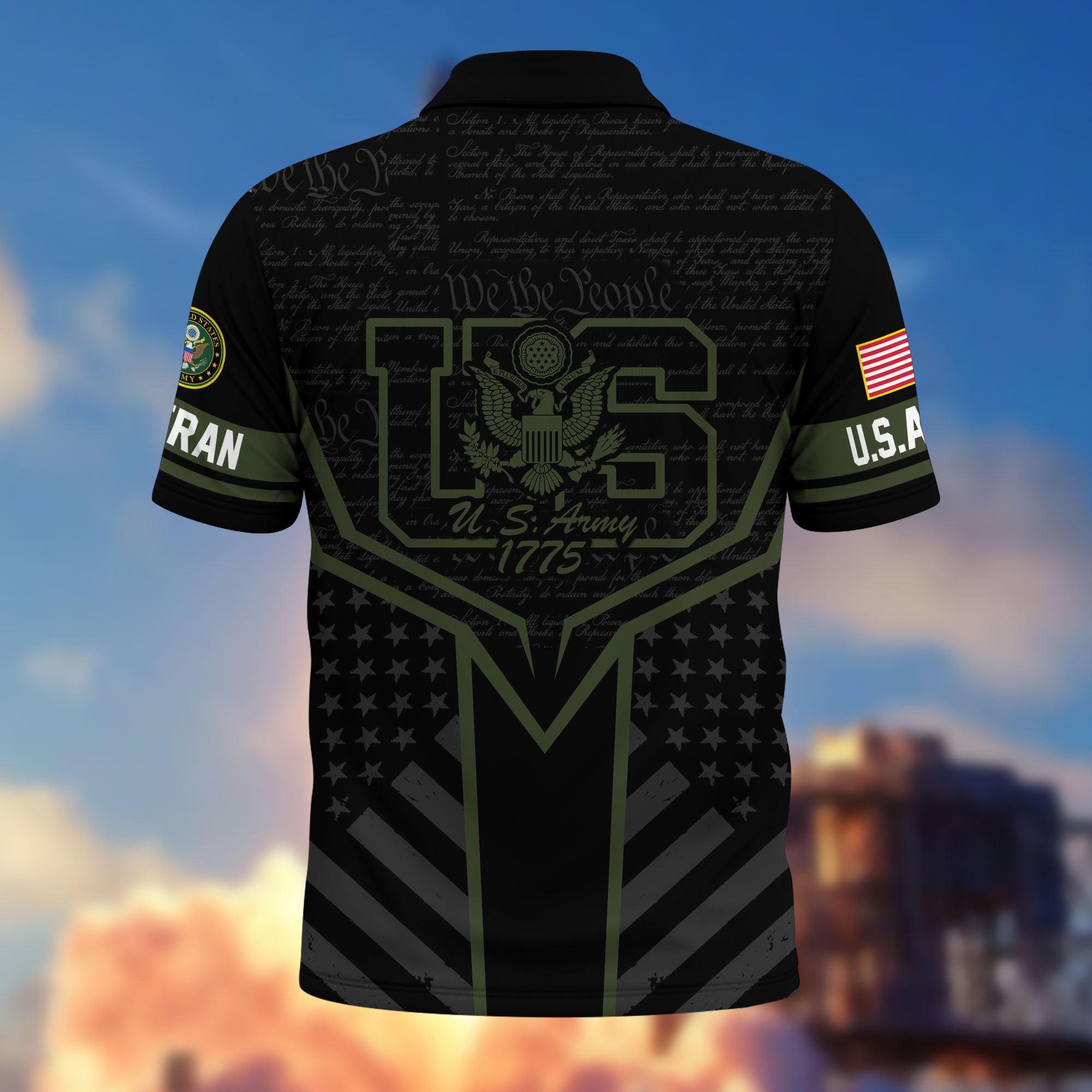 Premium US Veterans Polo Shirt, Gifts For US Veterans, Gifts On Memorial Day, Father's Day, Armed Forces Day, Veterans Day.