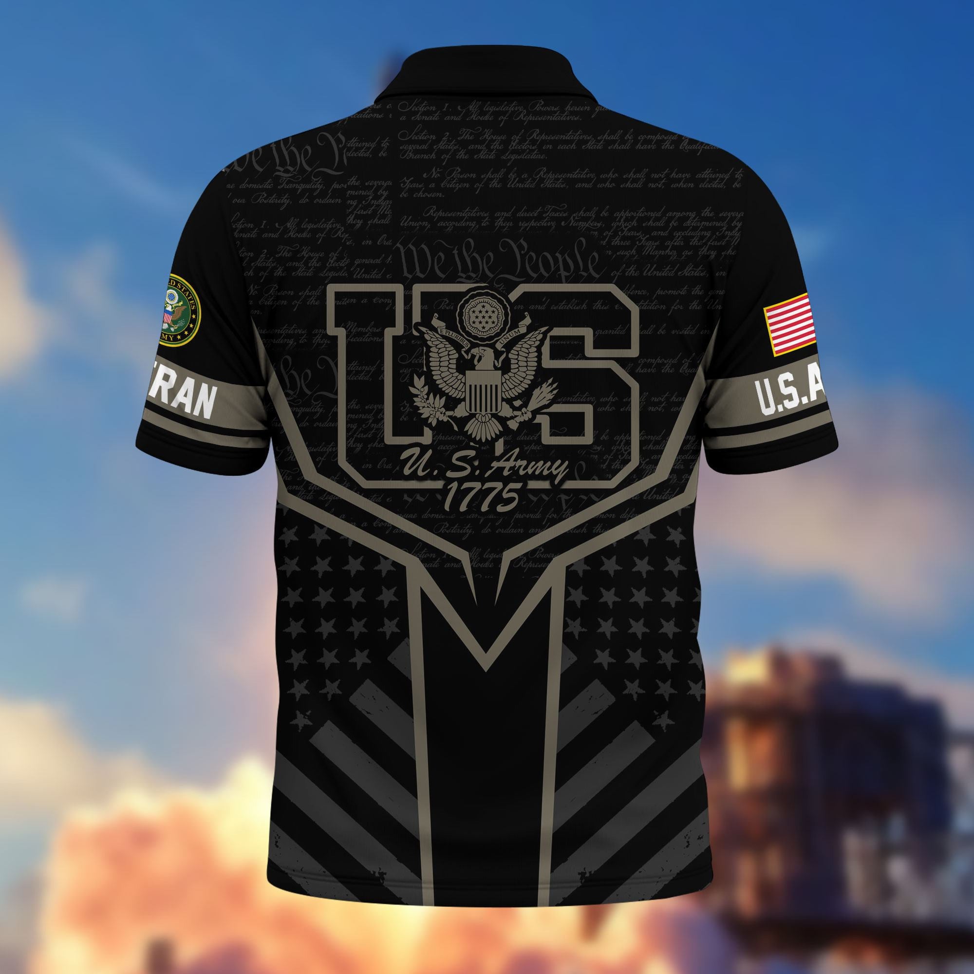 Premium US Veterans Polo Shirt, Gifts For US Veterans, Gifts On Memorial Day, Father's Day, Armed Forces Day, Veterans Day.