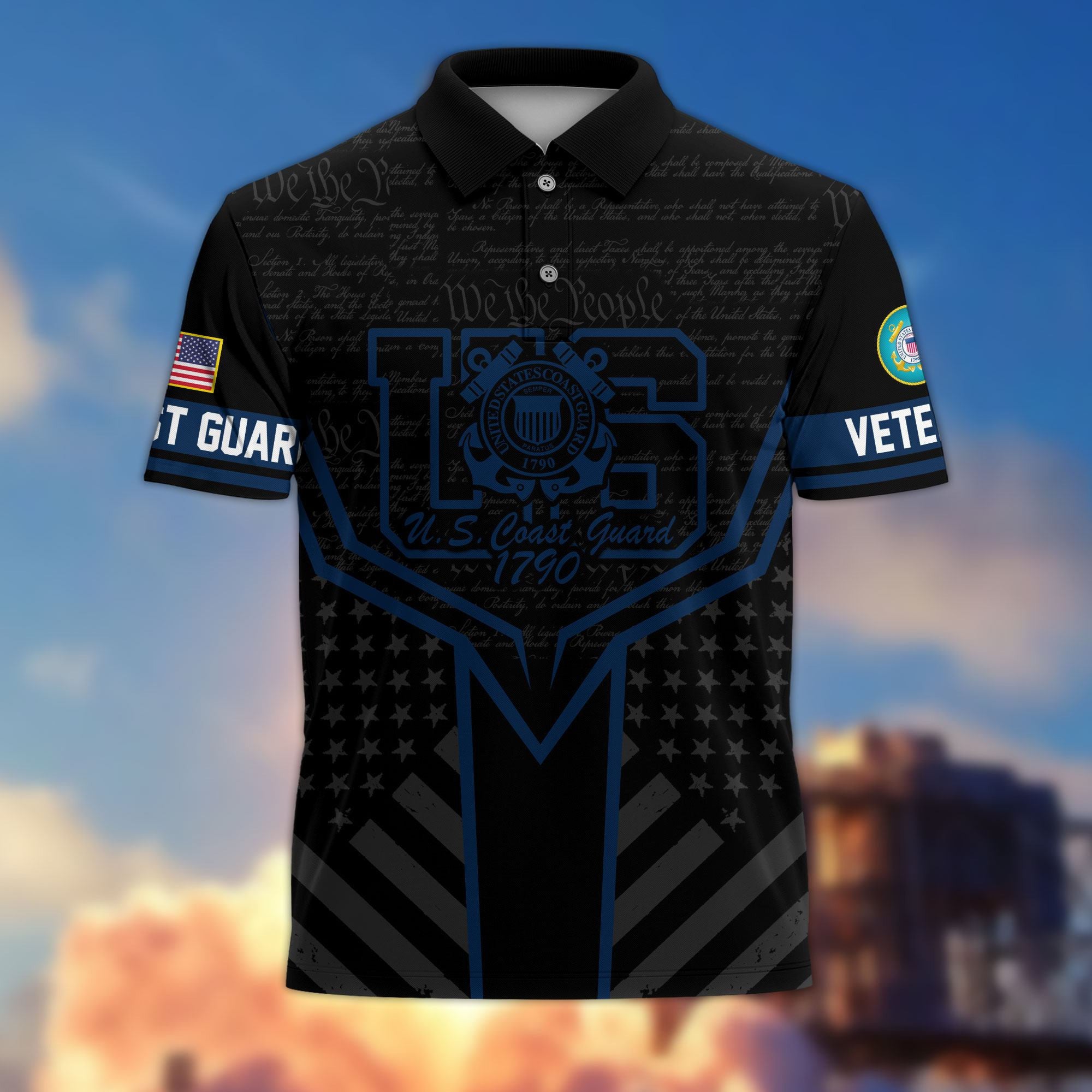 Premium US Veterans Polo Shirt, Gifts For US Veterans, Gifts On Memorial Day, Father's Day, Armed Forces Day, Veterans Day.