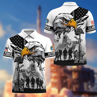 Premium US Veterans Polo Shirt, Gifts For US Veterans, Gifts On Memorial Day, Father's Day, Armed Forces Day, Veterans Day.