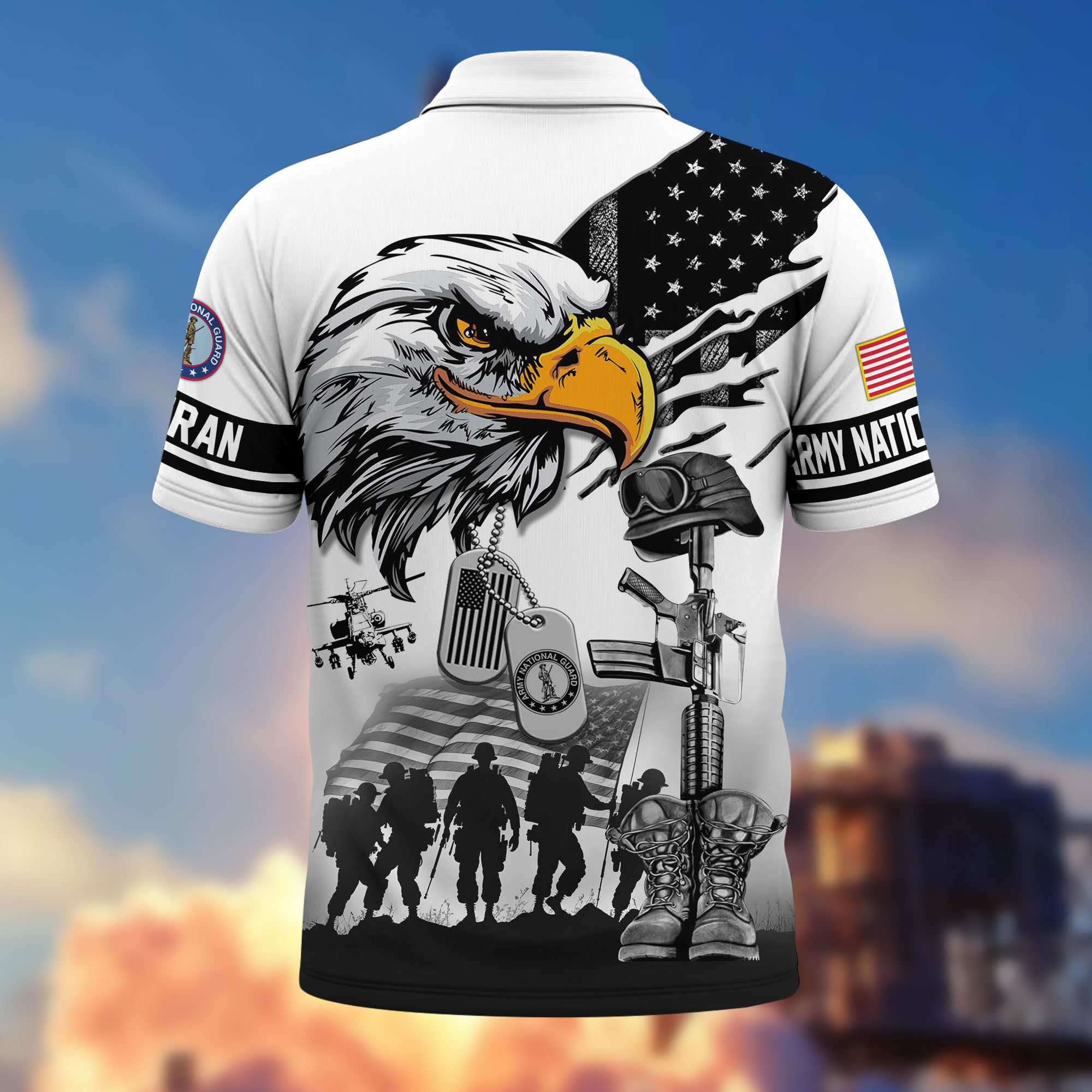 Premium US Veterans Polo Shirt, Gifts For US Veterans, Gifts On Memorial Day, Father's Day, Armed Forces Day, Veterans Day.