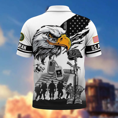 Premium US Veterans Polo Shirt, Gifts For US Veterans, Gifts On Memorial Day, Father's Day, Armed Forces Day, Veterans Day.