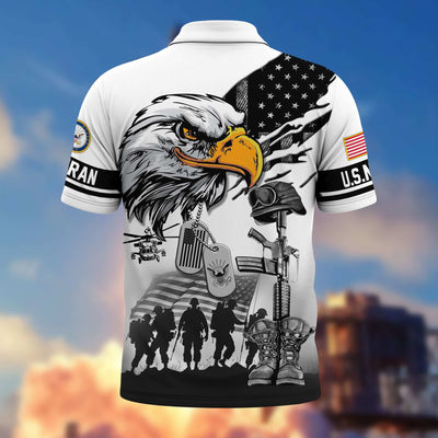 Premium US Veterans Polo Shirt, Gifts For US Veterans, Gifts On Memorial Day, Father's Day, Armed Forces Day, Veterans Day.
