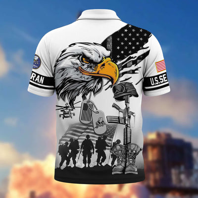 Premium US Veterans Polo Shirt, Gifts For US Veterans, Gifts On Memorial Day, Father's Day, Armed Forces Day, Veterans Day.