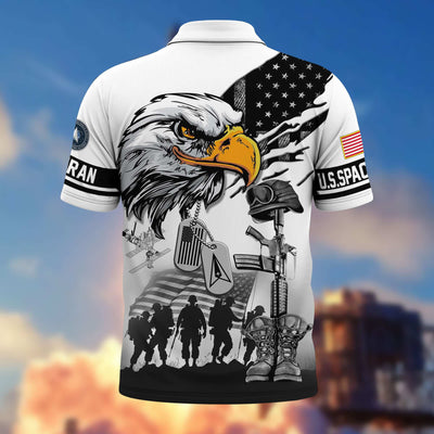 Premium US Veterans Polo Shirt, Gifts For US Veterans, Gifts On Memorial Day, Father's Day, Armed Forces Day, Veterans Day.