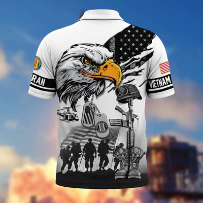 Premium US Veterans Polo Shirt, Gifts For US Veterans, Gifts On Memorial Day, Father's Day, Armed Forces Day, Veterans Day.