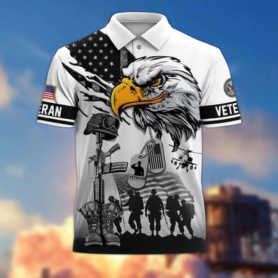 Premium US Veterans Polo Shirt, Gifts For US Veterans, Gifts On Memorial Day, Father's Day, Armed Forces Day, Veterans Day.