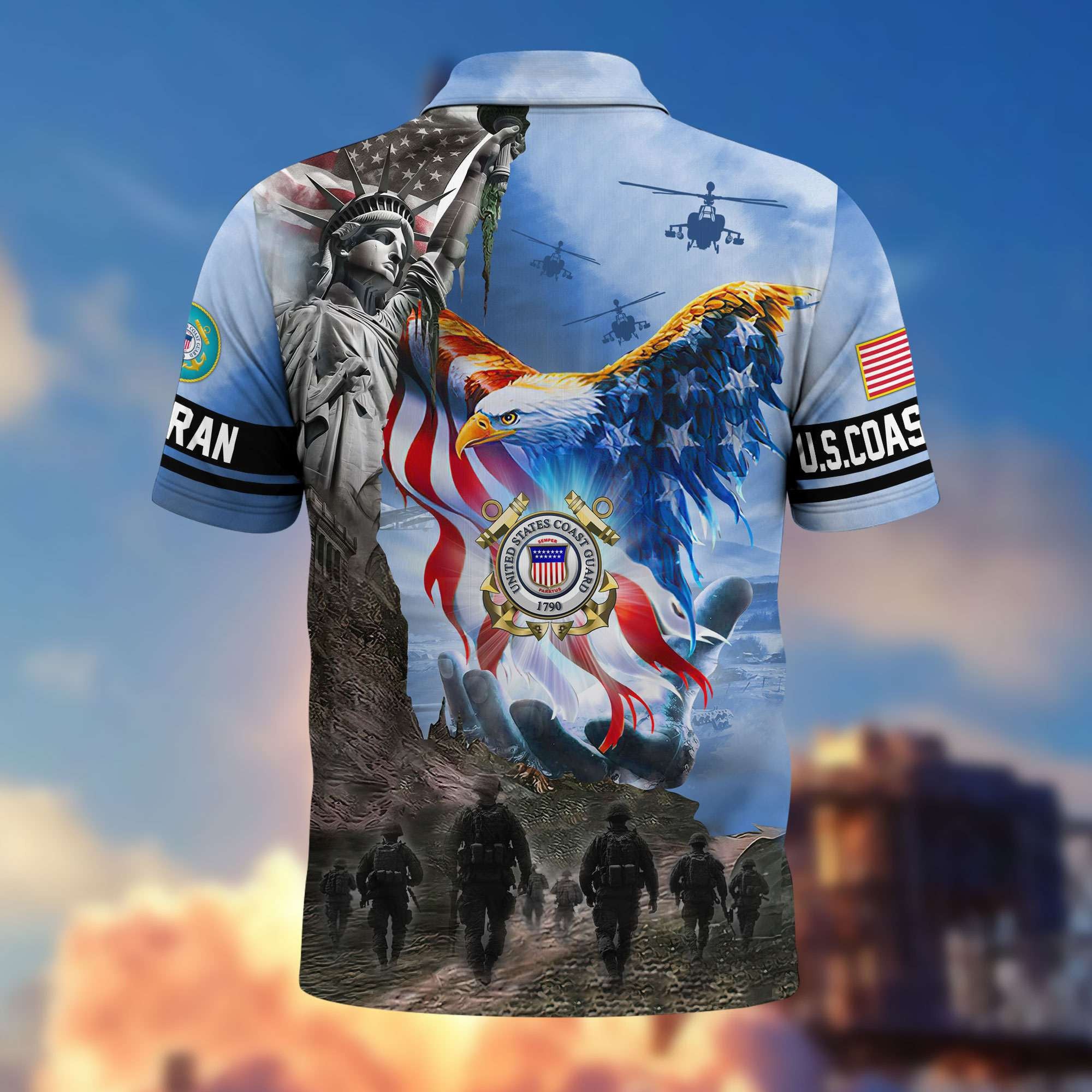 Premium US Veterans Polo Shirt, Gifts For US Veterans, Gifts On Memorial Day, Father's Day, Armed Forces Day, Veterans Day.