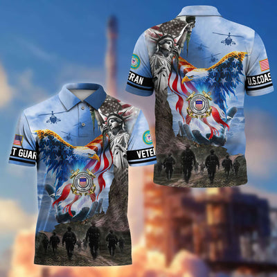 Premium US Veterans Polo Shirt, Gifts For US Veterans, Gifts On Memorial Day, Father's Day, Armed Forces Day, Veterans Day.