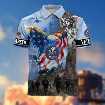 Premium US Veterans Polo Shirt, Gifts For US Veterans, Gifts On Memorial Day, Father's Day, Armed Forces Day, Veterans Day.