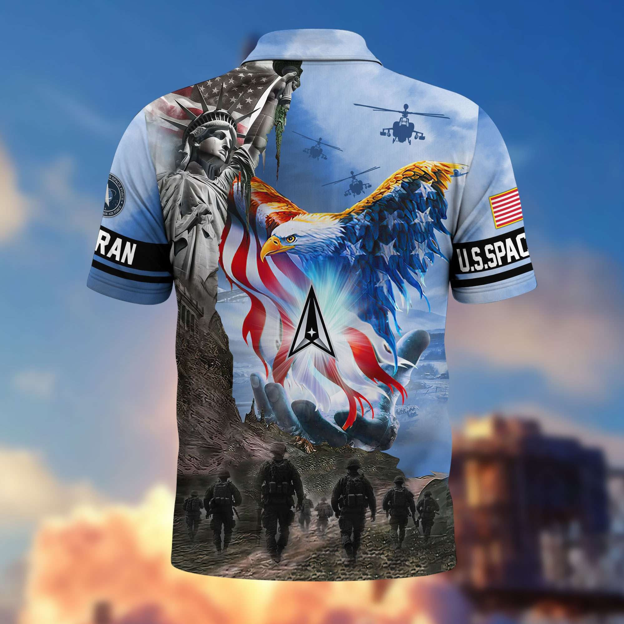 Premium US Veterans Polo Shirt, Gifts For US Veterans, Gifts On Memorial Day, Father's Day, Armed Forces Day, Veterans Day.