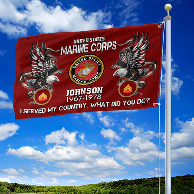Premium Custom USMC Grommet Flag, Gifts For Marine Veteran, Gifts For Dad, For Husband, Best Gifts On Father's Day, Armed Forces Day, Independence Day, Veterans Day.