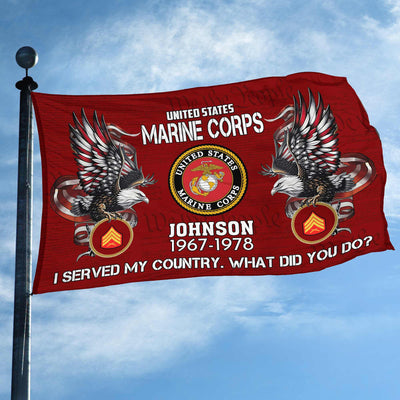 Premium Custom USMC Grommet Flag, Gifts For Marine Veteran, Gifts For Dad, For Husband, Best Gifts On Father's Day, Armed Forces Day, Independence Day, Veterans Day.