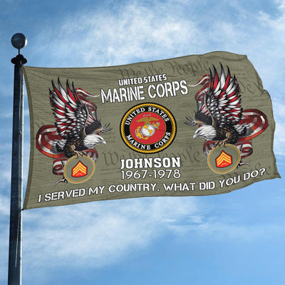 Premium Custom USMC Grommet Flag, Gifts For Marine Veteran, Gifts For Dad, For Husband, Best Gifts On Father's Day, Armed Forces Day, Independence Day, Veterans Day.