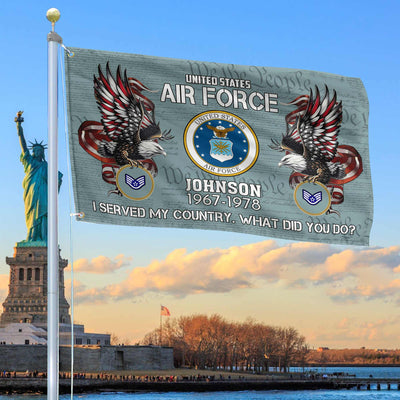 Premium Custom USAF Grommet Flag, Gifts For Air Force Veteran, Gifts For Dad, For Husband, Best Gifts On Father's Day, Armed Forces Day, Independence Day, Veterans Day.
