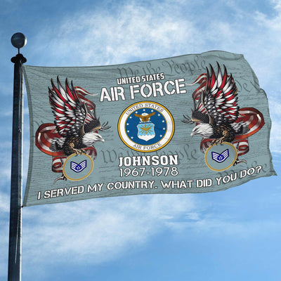 Premium Custom USAF Grommet Flag, Gifts For Air Force Veteran, Gifts For Dad, For Husband, Best Gifts On Father's Day, Armed Forces Day, Independence Day, Veterans Day.