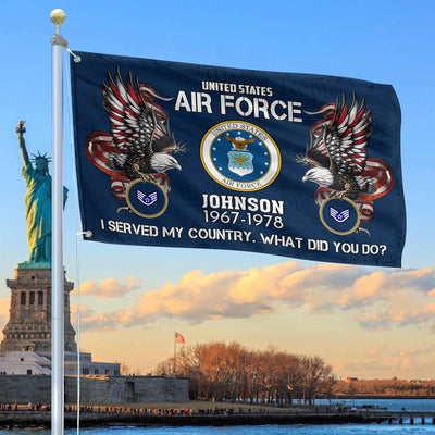 Premium Custom USAF Grommet Flag, Gifts For Air Force Veteran, Gifts For Dad, For Husband, Best Gifts On Father's Day, Armed Forces Day, Independence Day, Veterans Day.