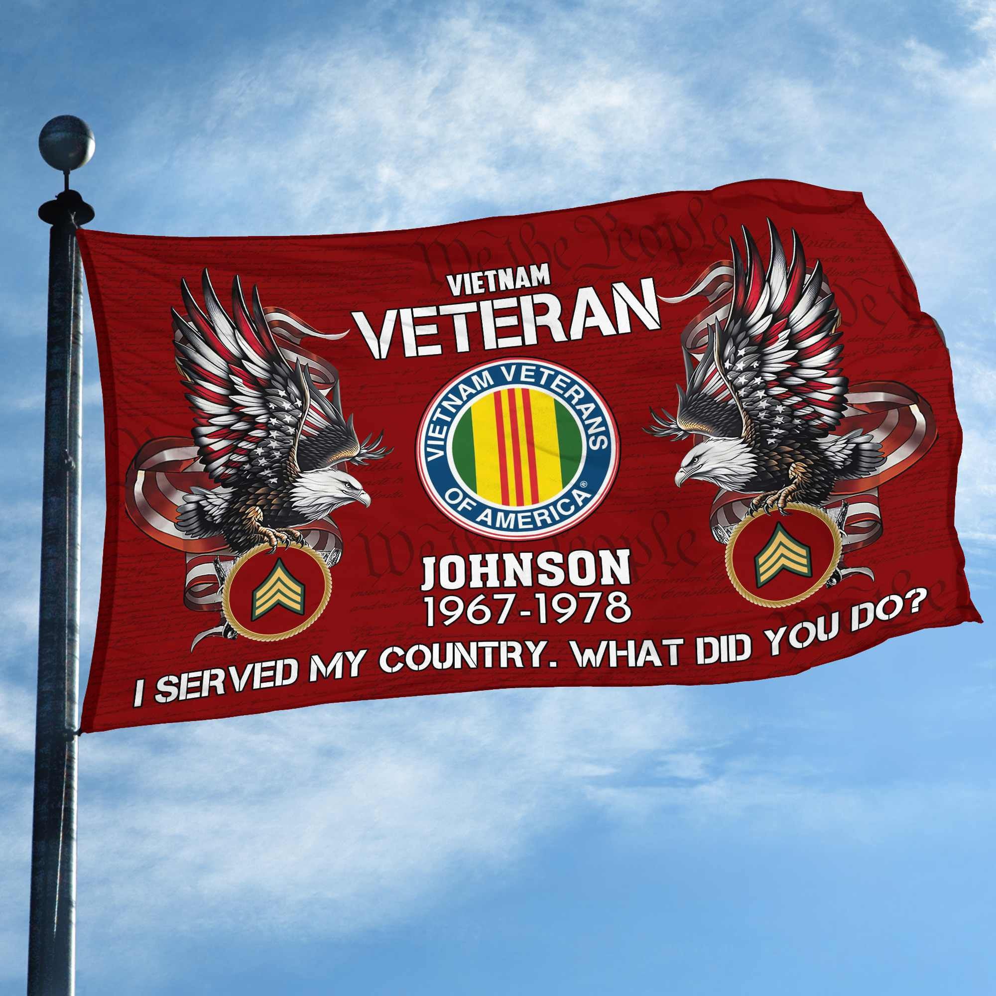 Premium Custom Vietnam Veteran Grommet Flag, Gifts For Vietnam Veteran, Gifts For Dad, For Husband, Best Gifts On Father's Day, Armed Forces Day, Independence Day, Veterans Day.