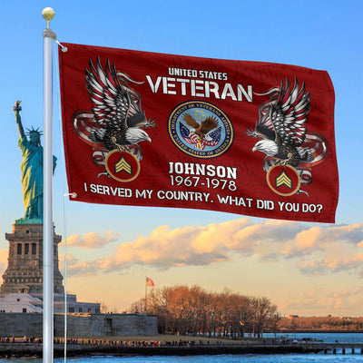 Premium Custom US Veteran Grommet Flag, Gifts For US Veteran, Gifts For Dad, For Husband, Best Gifts On Father's Day, Armed Forces Day, Independence Day, Veterans Day.
