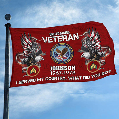 Premium Custom US Veteran Grommet Flag, Gifts For US Veteran, Gifts For Dad, For Husband, Best Gifts On Father's Day, Armed Forces Day, Independence Day, Veterans Day.