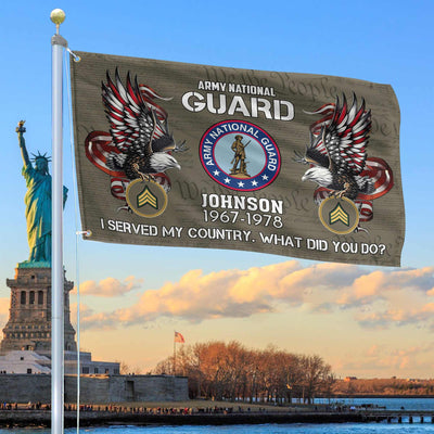 Premium Custom US Army National Guard Grommet Flag, Gifts For Army National Guard Veteran, Gifts For Dad, For Husband, Best Gifts On Father's Day, Armed Forces Day, Independence Day, Veterans Day.