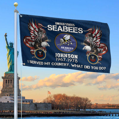 Premium Custom US Seabees Grommet Flag, Gifts For Seabees Veteran, Gifts For Dad, For Husband, Best Gifts On Father's Day, Armed Forces Day, Independence Day, Veterans Day.