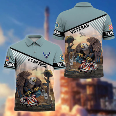 Premium US Veterans Polo Shirt, Gifts For US Veterans, Gifts On Memorial Day, Father's Day, Armed Forces Day, Veterans Day.