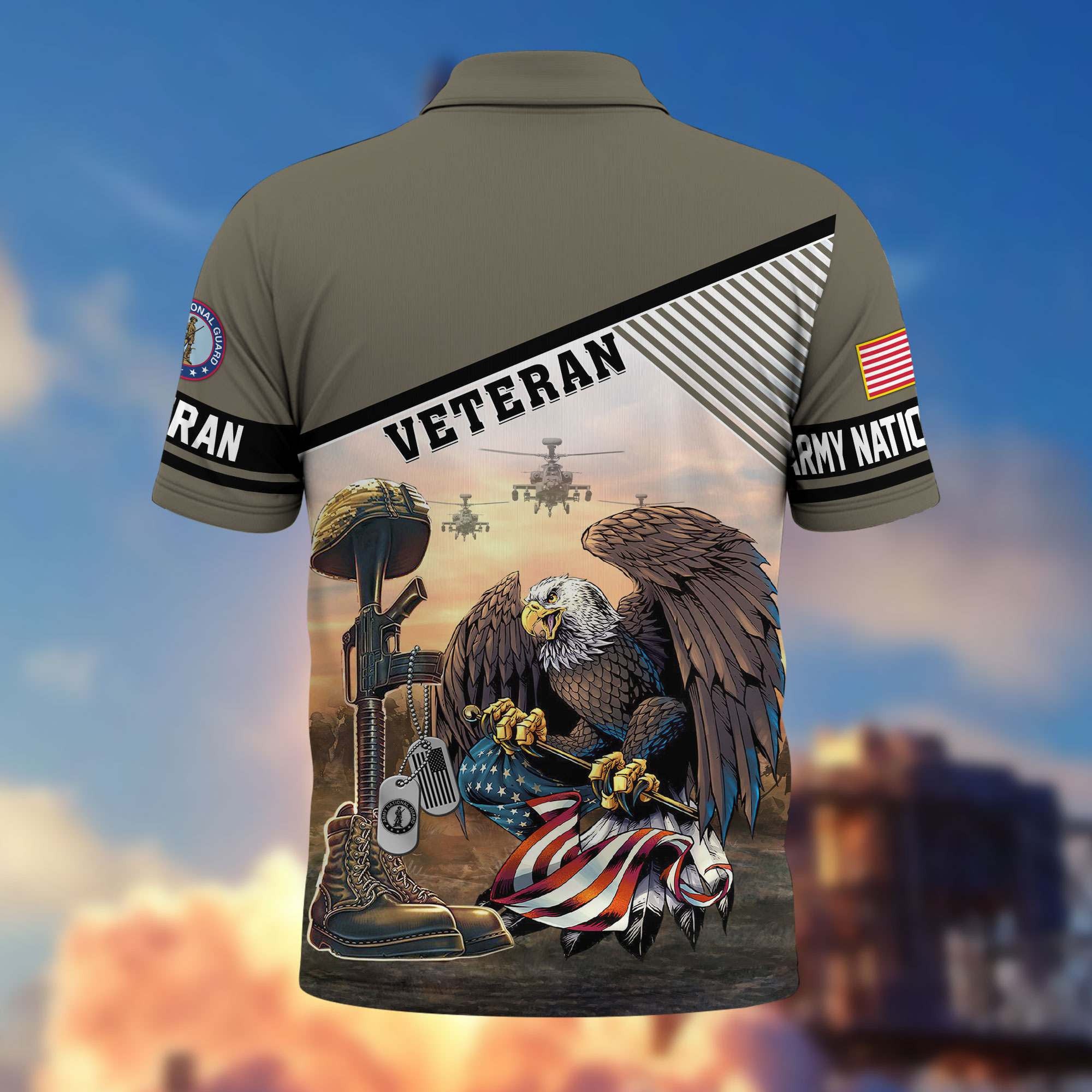 Premium US Veterans Polo Shirt, Gifts For US Veterans, Gifts On Memorial Day, Father's Day, Armed Forces Day, Veterans Day.