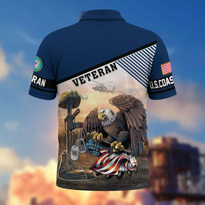 Premium US Veterans Polo Shirt, Gifts For US Veterans, Gifts On Memorial Day, Father's Day, Armed Forces Day, Veterans Day.
