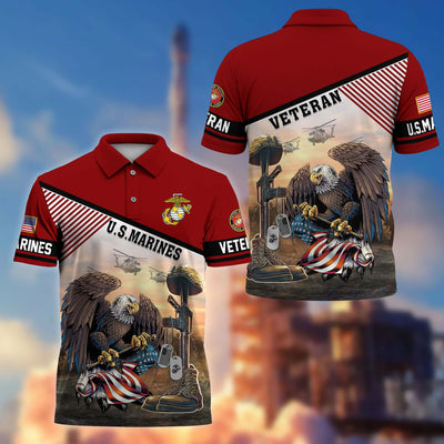 Premium US Veterans Polo Shirt, Gifts For US Veterans, Gifts On Memorial Day, Father's Day, Armed Forces Day, Veterans Day.