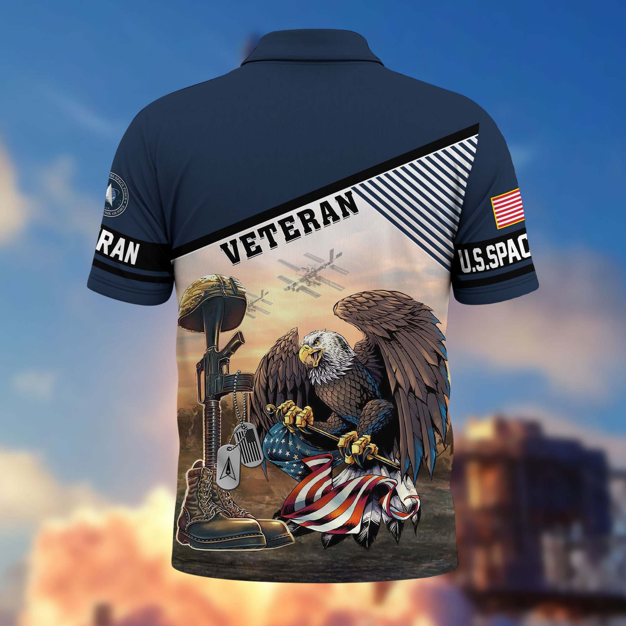 Premium US Veterans Polo Shirt, Gifts For US Veterans, Gifts On Memorial Day, Father's Day, Armed Forces Day, Veterans Day.