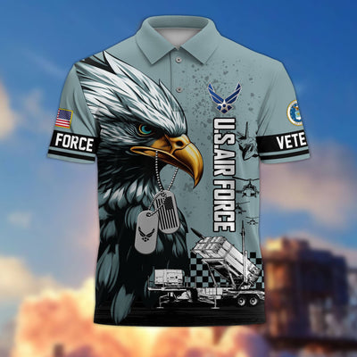 Premium US Veterans Polo Shirt, Gifts For US Veterans, Gifts On Memorial Day, Father's Day, Armed Forces Day, Veterans Day.