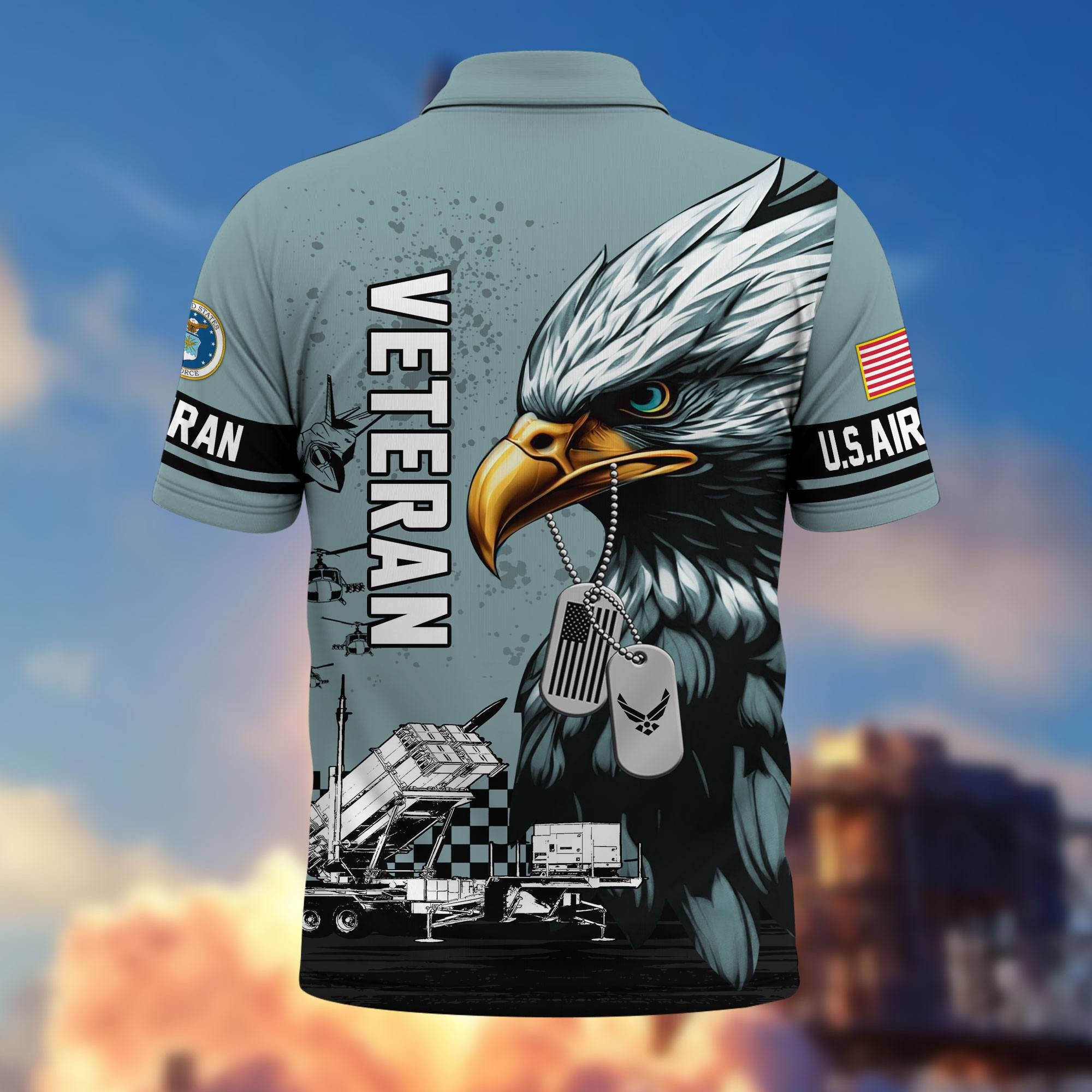 Premium US Veterans Polo Shirt, Gifts For US Veterans, Gifts On Memorial Day, Father's Day, Armed Forces Day, Veterans Day.