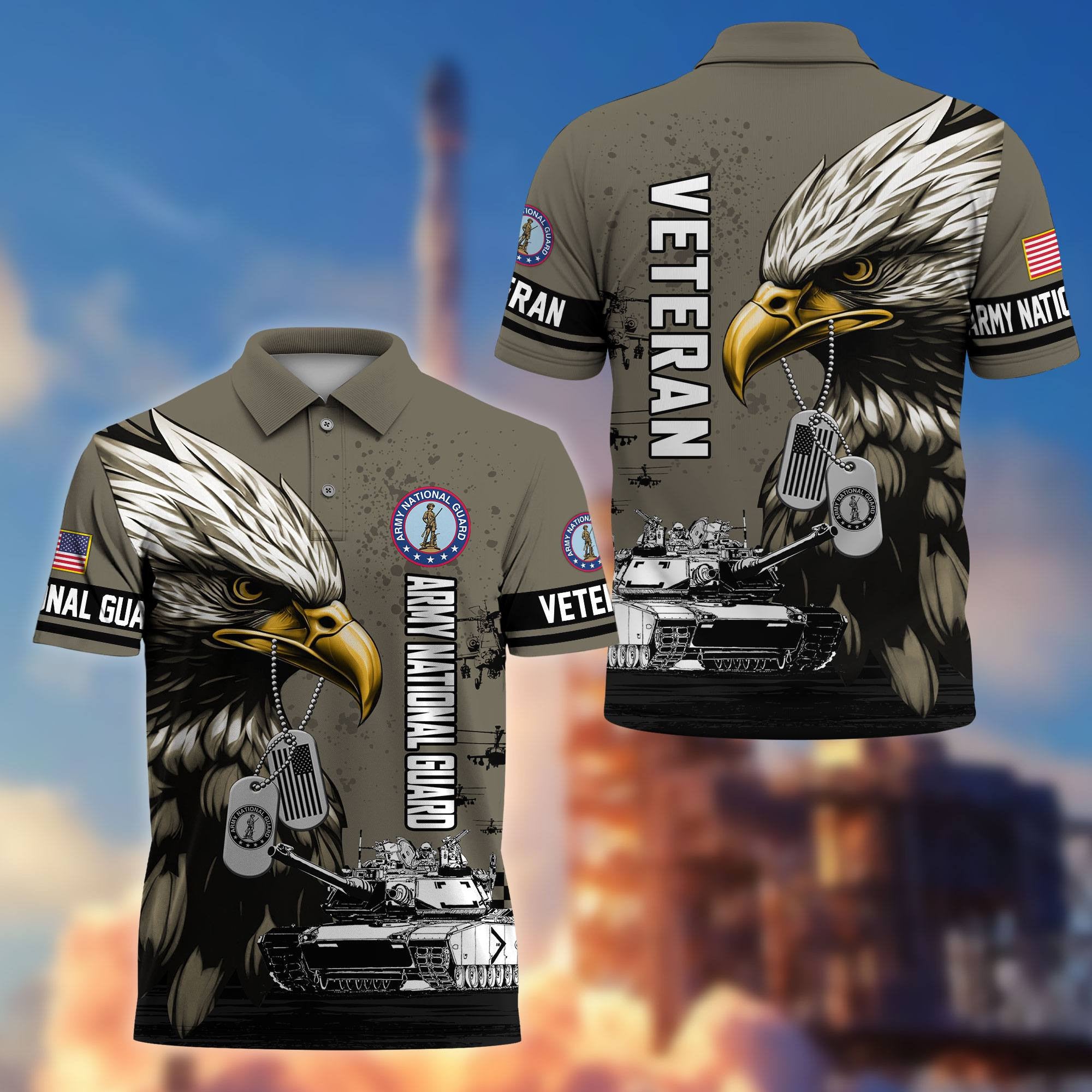 Premium US Veterans Polo Shirt, Gifts For US Veterans, Gifts On Memorial Day, Father's Day, Armed Forces Day, Veterans Day.