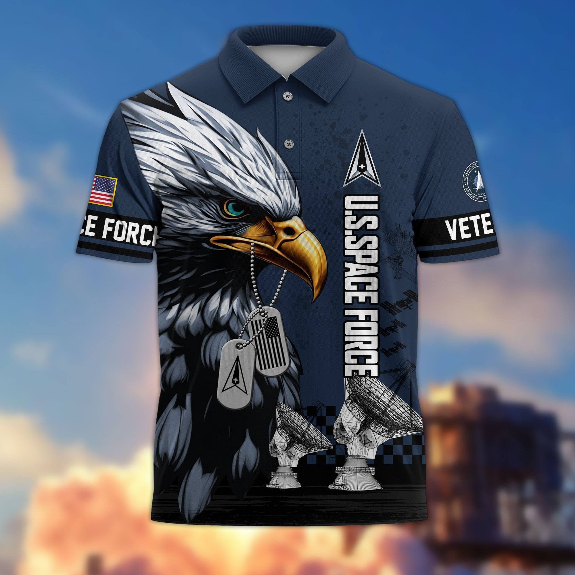 Premium US Veterans Polo Shirt, Gifts For US Veterans, Gifts On Memorial Day, Father's Day, Armed Forces Day, Veterans Day.