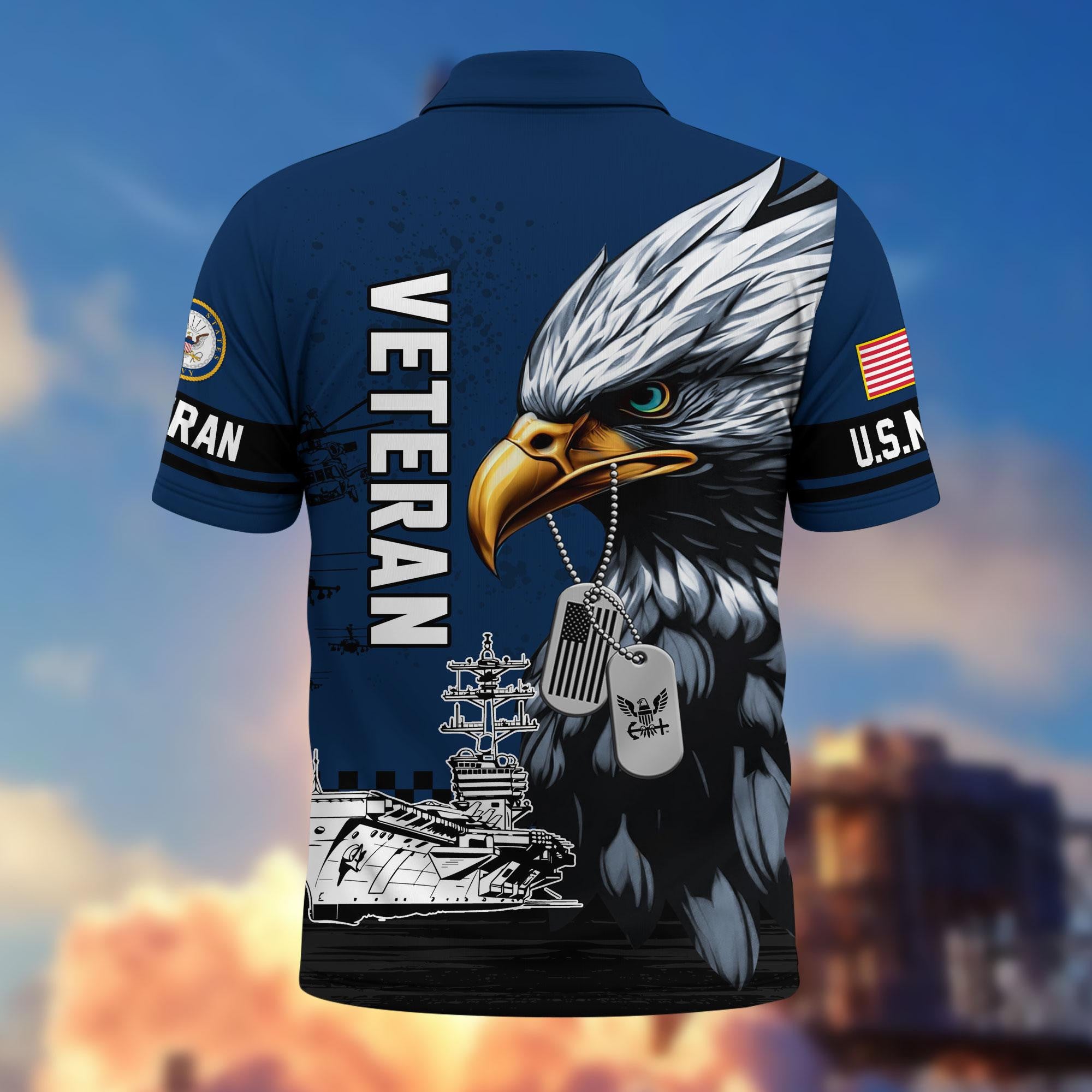 Premium US Veterans Polo Shirt, Gifts For US Veterans, Gifts On Memorial Day, Father's Day, Armed Forces Day, Veterans Day.