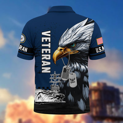 Premium US Veterans Polo Shirt, Gifts For US Veterans, Gifts On Memorial Day, Father's Day, Armed Forces Day, Veterans Day.