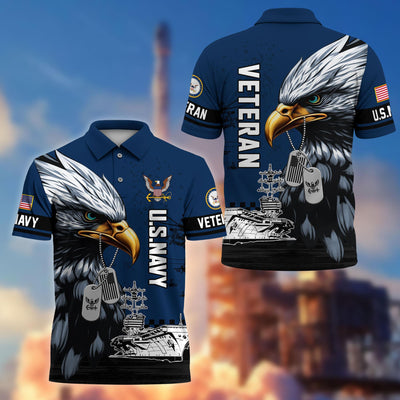 Premium US Veterans Polo Shirt, Gifts For US Veterans, Gifts On Memorial Day, Father's Day, Armed Forces Day, Veterans Day.