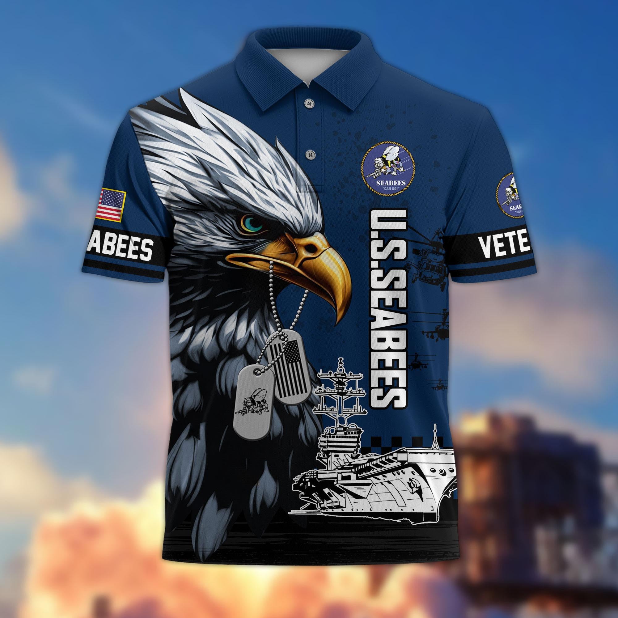 Premium US Veterans Polo Shirt, Gifts For US Veterans, Gifts On Memorial Day, Father's Day, Armed Forces Day, Veterans Day.