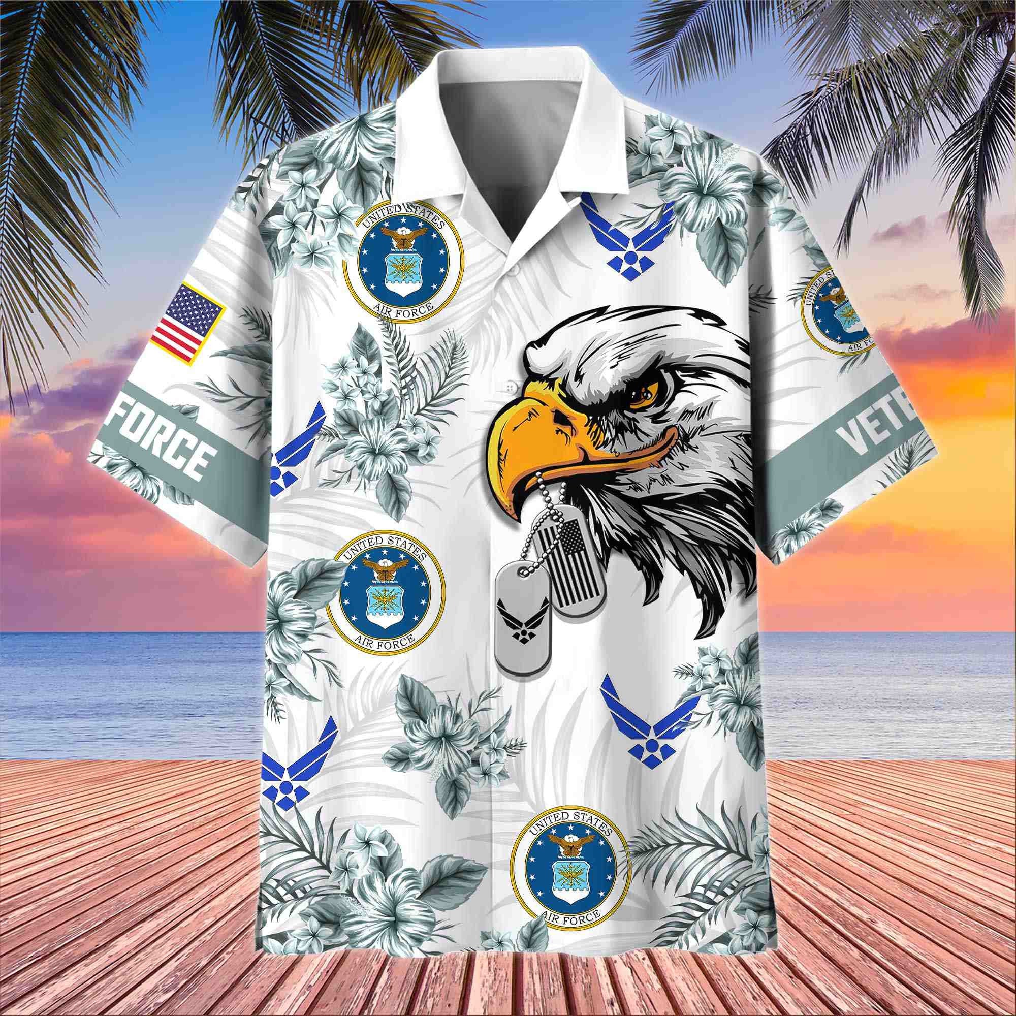 Premium US Veterans Hawaiian Shirt, Gifts For US Veterans, Gifts On Memorial Day, Father's Day, Armed Forces Day, Veterans Day.