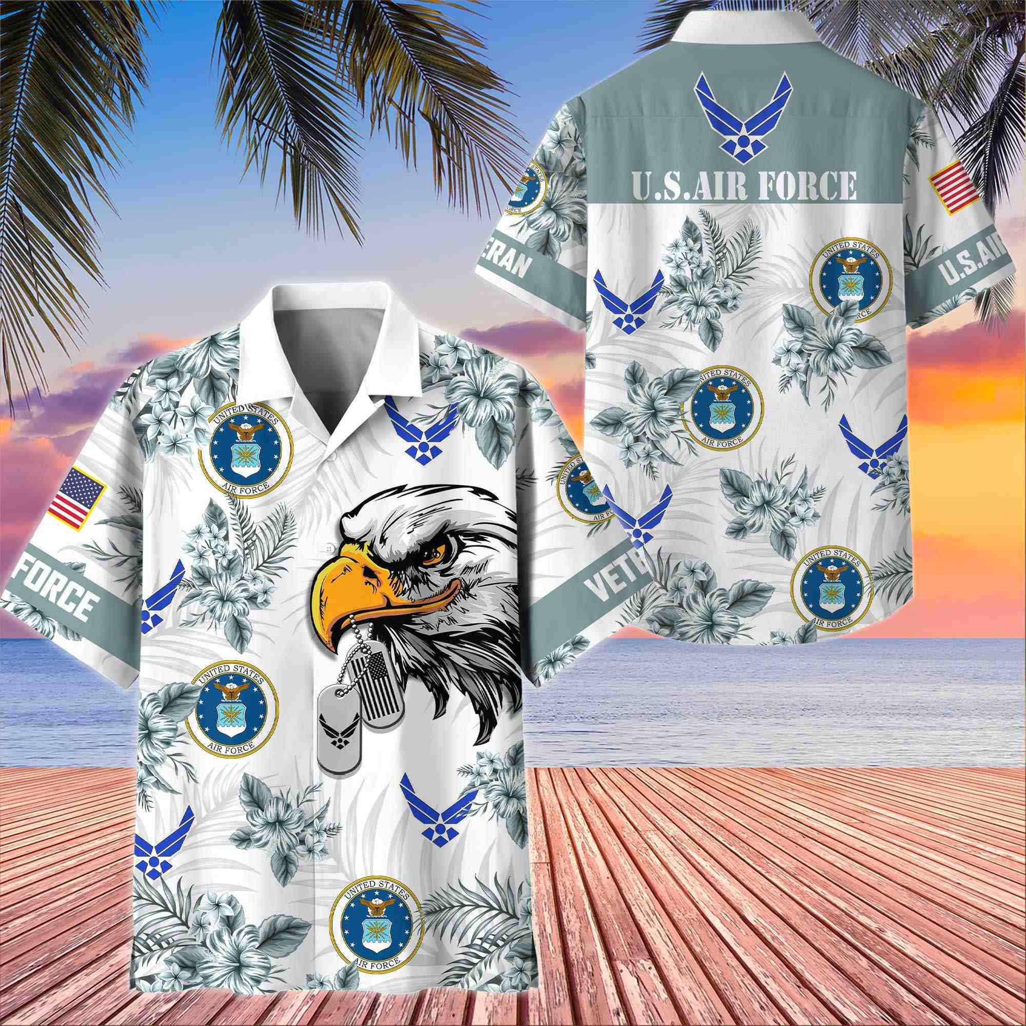 Premium US Veterans Hawaiian Shirt, Gifts For US Veterans, Gifts On Memorial Day, Father's Day, Armed Forces Day, Veterans Day.