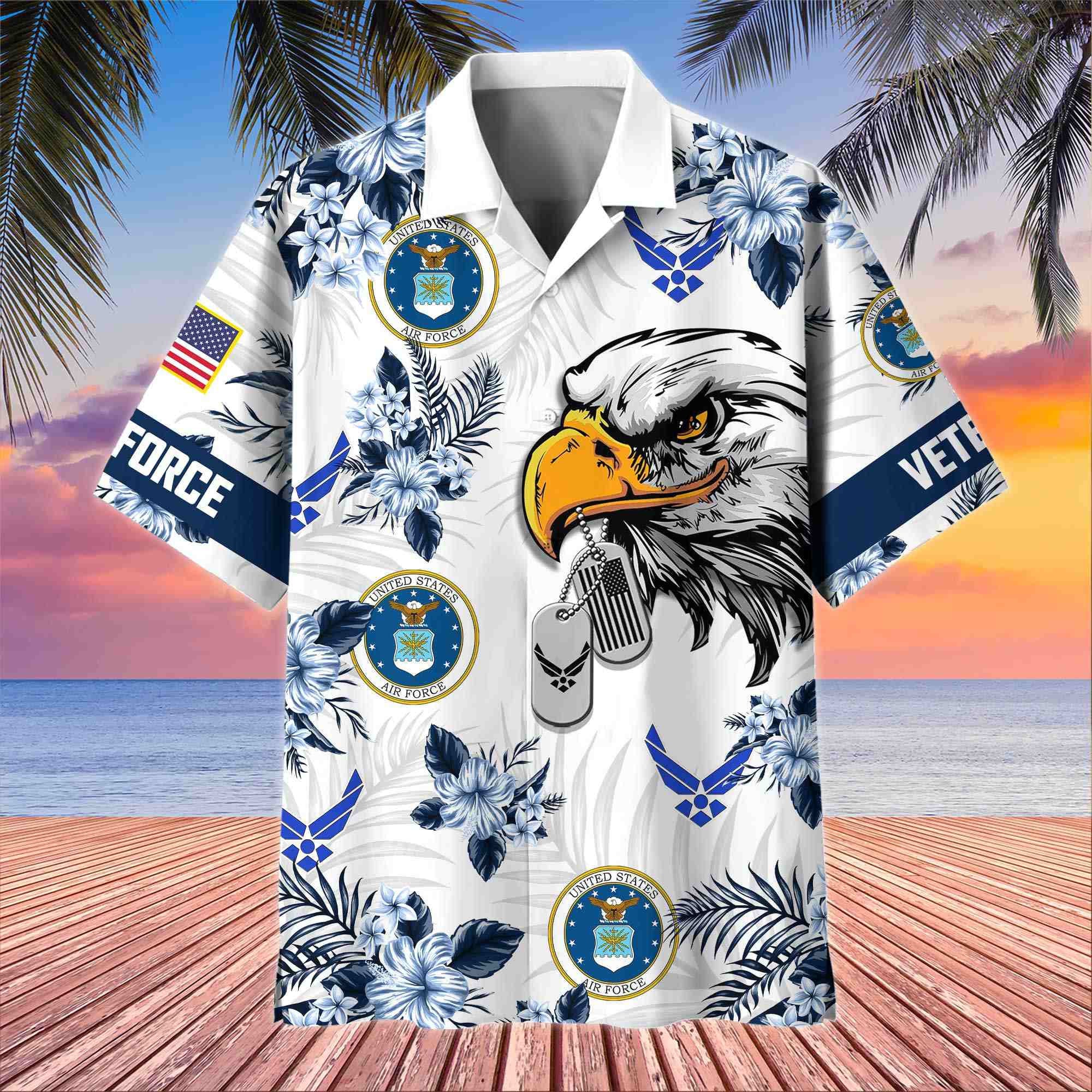 Premium US Veterans Hawaiian Shirt, Gifts For US Veterans, Gifts On Memorial Day, Father's Day, Armed Forces Day, Veterans Day.