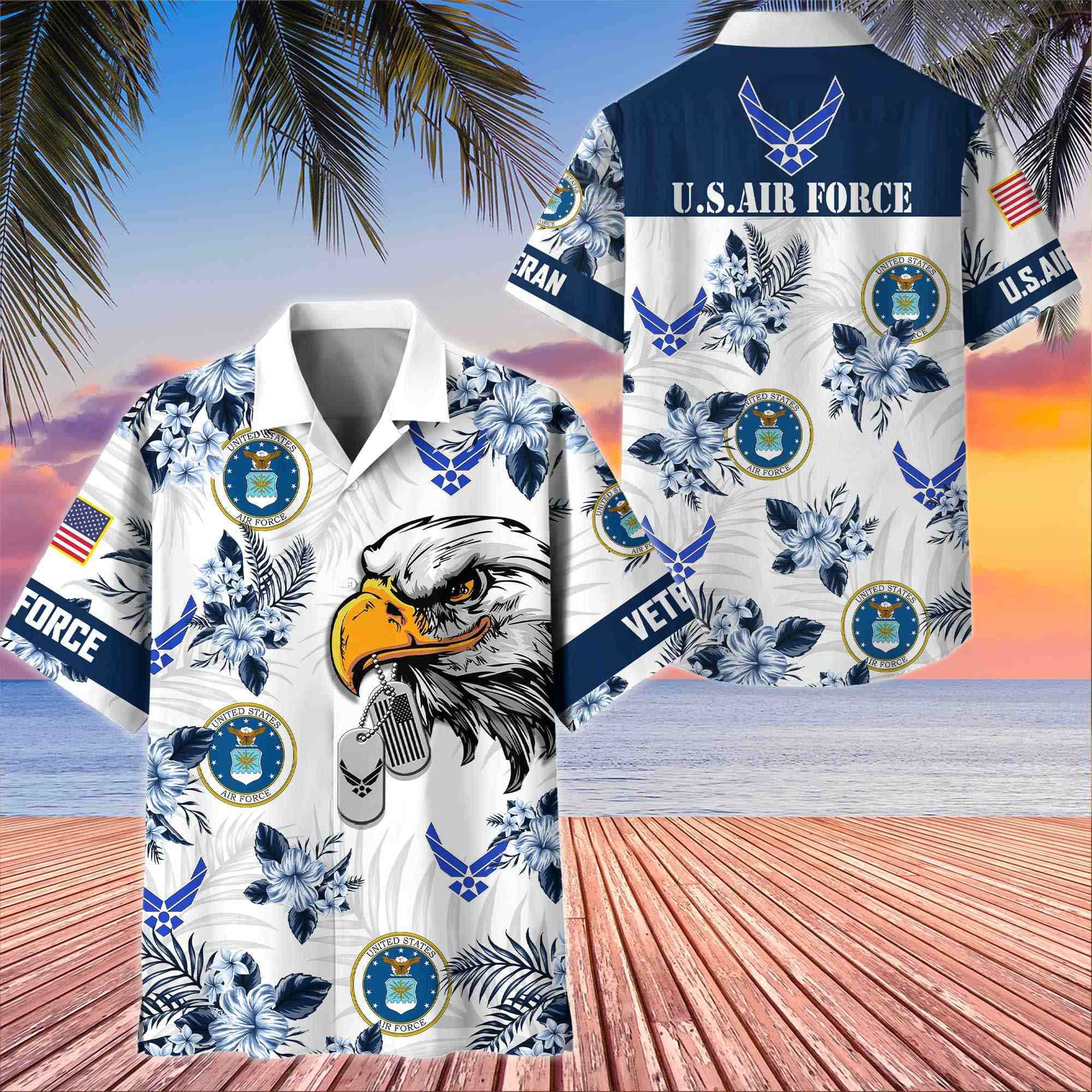 Premium US Veterans Hawaiian Shirt, Gifts For US Veterans, Gifts On Memorial Day, Father's Day, Armed Forces Day, Veterans Day.