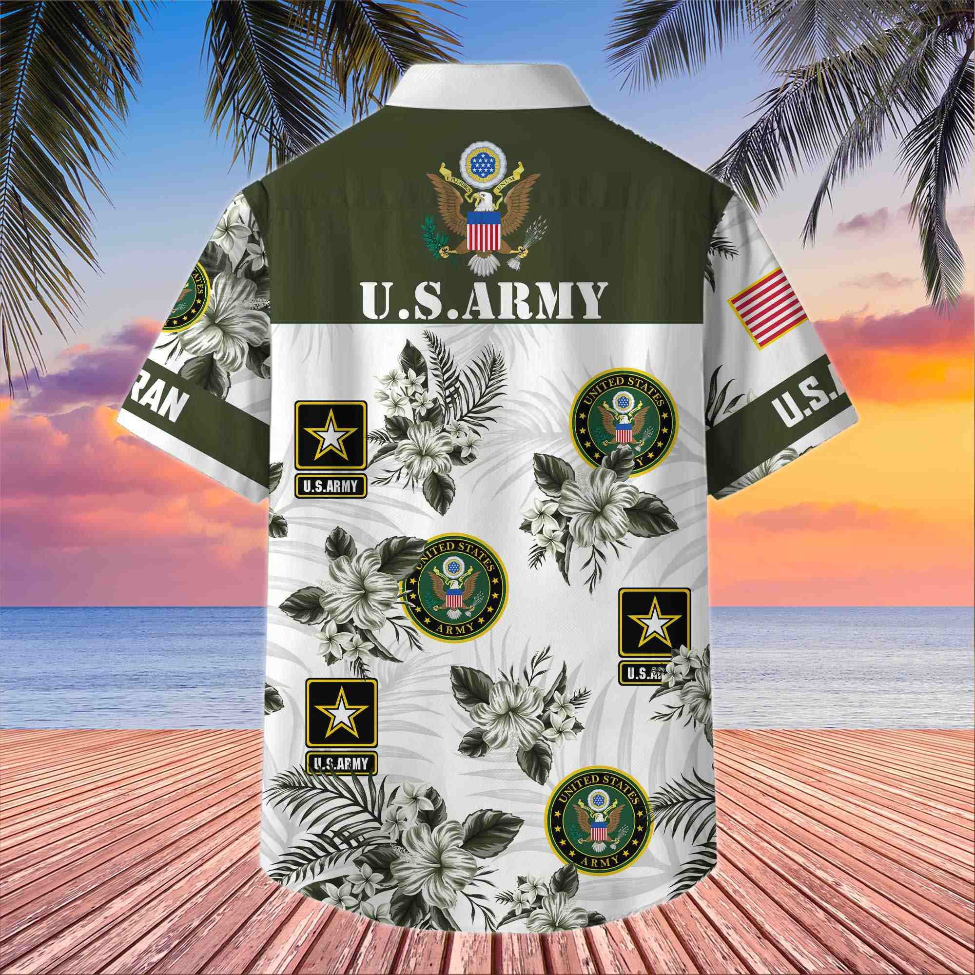Premium US Veterans Hawaiian Shirt, Gifts For US Veterans, Gifts On Memorial Day, Father's Day, Armed Forces Day, Veterans Day.