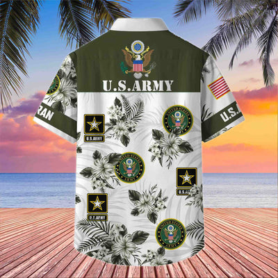 Premium US Veterans Hawaiian Shirt, Gifts For US Veterans, Gifts On Memorial Day, Father's Day, Armed Forces Day, Veterans Day.