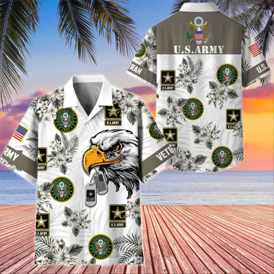 Premium US Veterans Hawaiian Shirt, Gifts For US Veterans, Gifts On Memorial Day, Father's Day, Armed Forces Day, Veterans Day.