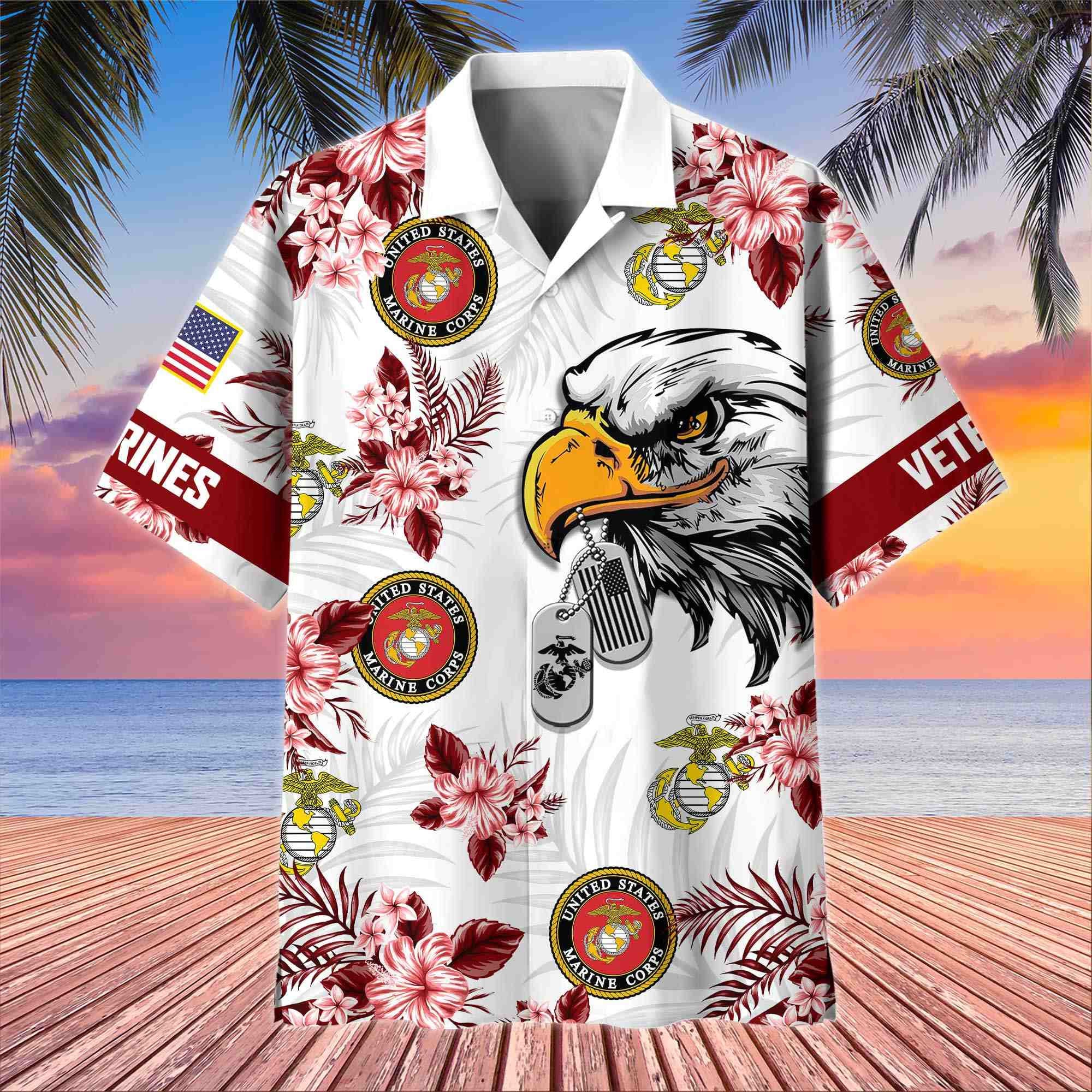 Premium US Veterans Hawaiian Shirt, Gifts For US Veterans, Gifts On Memorial Day, Father's Day, Armed Forces Day, Veterans Day.